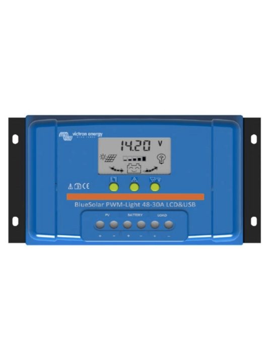 Victron Energy BlueSolar PWM-LCD&USB 12/24V-30A 12V / 24V 30A napelemes töltésvezérlő