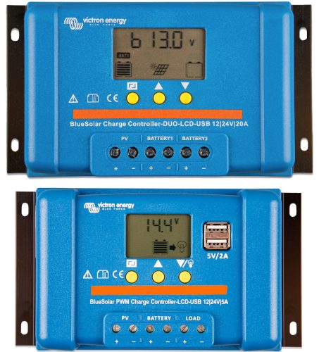 Victron Energy BlueSolar PWM DUO-LCD&USB 12/24V-20A 12V / 24V 20A Solar-Laderegler