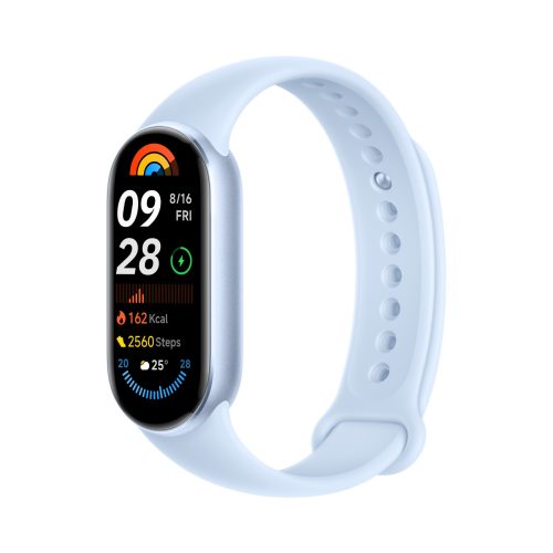 Xiaomi Smart Band 9 Arctic Blue, okoskarkötő, Bluetooth 5.4, 233 mAh, 1,62 hüvelyk, 5 ATM, gyorsulásmérő, giroszkóp, PPG szenzor