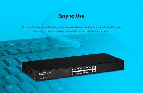 Totolink SW16 | Switch | 16x RJ45 100Mb/s, Rackmount, Unmanaged