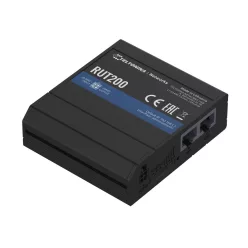   Teltonika RUT200 ipari 4G/LTE Cat.4 router, 2 x 100 Mb/s LAN, 2,4 GHz-es Wi-Fi, RMS