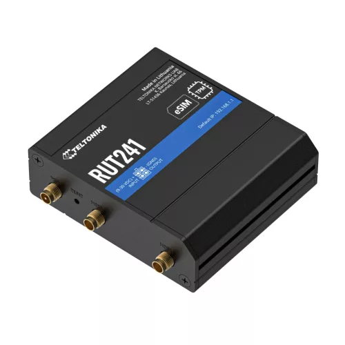 Ipari 4G LTE router Teltonika RUT241 eSIM, Cat 4, 2 × RJ45 100 Mb/s