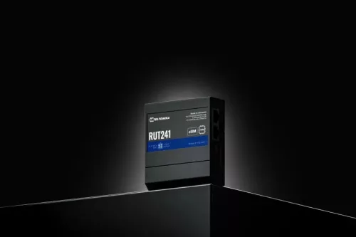 Ipari 4G LTE router Teltonika RUT241 eSIM, Cat 4, 2 × RJ45 100 Mb/s