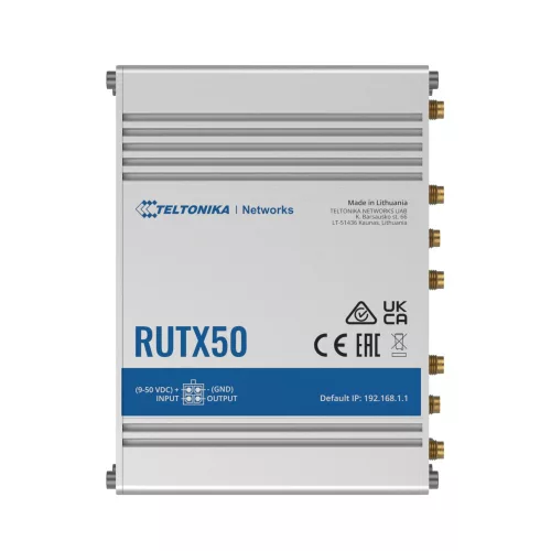 TELTONIKA RUTX50 professzionális ipari router, 5G, Wi-Fi 5, Dual SIM, 5 x RJ45 1000 Mb/s