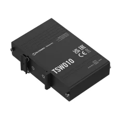   Teltonika TSW010 ipari switch, 5 × RJ45 100 Mb/s, passzív PoE, IP30, DIN