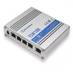   Teltonika TSW100 PoE kapcsoló, 5 × RJ45 1000 Mb/s, 4 × PoE, 60 W