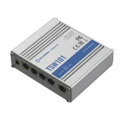   Teltonika TSW101 PoE+ switch, 5 × RJ45 1000 Mb/s, 4 × PoE+, 60 W