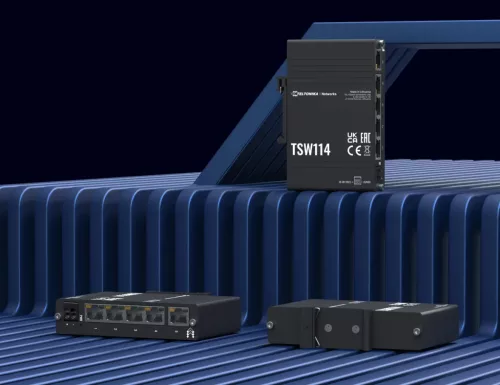Teltonika TSW114 5 portos gigabites DIN-sínes switch