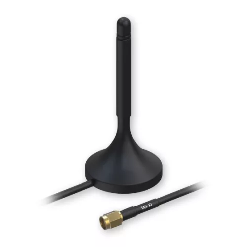 Teltonika 003R-00230 mágneses Wi-Fi antenna, 3 dBi, 1,5 m kábel, RP-SMA