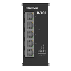   Teltonika TSF000 alacsony profilú PoE+ switch – 5 x Ethernet, 60 W-os PoE-keret, DIN-sínes rögzítés, menedzseletlen kivitel