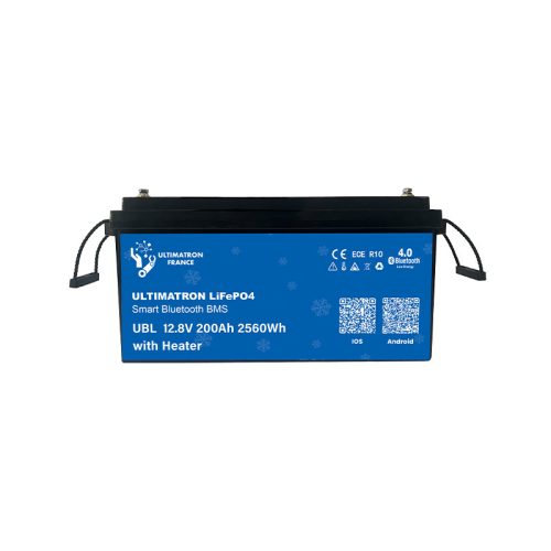 Ultimatron France UBL Serie 12.8V 200Ah PRO Lithium LiFePO4 Batterie (integriertes BMS, Heizfolie und Bluetooth) für Solarsysteme, Wohnmobile, Boote