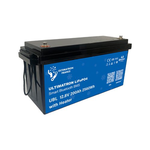 Ultimatron France UBL Serie 12.8V 200Ah PRO Lithium LiFePO4 Batterie (integriertes BMS, Heizfolie und Bluetooth) für Solarsysteme, Wohnmobile, Boote