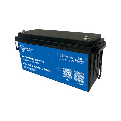 Ultimatron France UBL Serie 12.8V 200Ah PRO Lithium LiFePO4 Batterie (integriertes BMS, Heizfolie und Bluetooth) für Solarsysteme, Wohnmobile, Boote