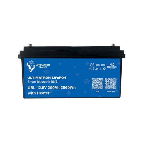Ultimatron France UBL Serie 12.8V 200Ah PRO Lithium LiFePO4 Batterie (integriertes BMS, Heizfolie und Bluetooth) für Solarsysteme, Wohnmobile, Boote