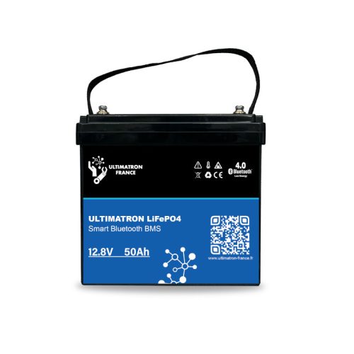 Ultimatron France UBL Series 12.8V 50Ah Lithium LiFePO4 Battery (Built-in BMS and Bluetooth) for Solar Systems, RVs, Boats