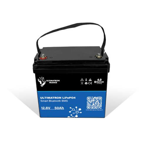 Ultimatron France UBL Series 12.8V 50Ah Lithium LiFePO4 Battery (Built-in BMS and Bluetooth) for Solar Systems, RVs, Boats