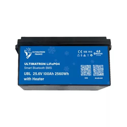 Ultimatron France UBL sorozat 25,6 V 100 Ah PRO LiFePO4 akkumulátor (Smart BMS, Bluetooth és fűtés)
