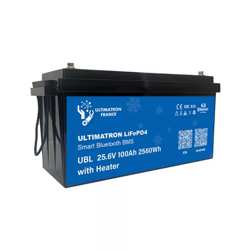 Ultimatron France UBL sorozat 25,6 V 100 Ah PRO LiFePO4 akkumulátor (Smart BMS, Bluetooth és fűtés)