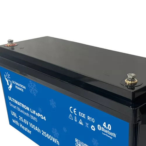 Ultimatron France UBL sorozat 25,6 V 100 Ah PRO LiFePO4 akkumulátor (Smart BMS, Bluetooth és fűtés)