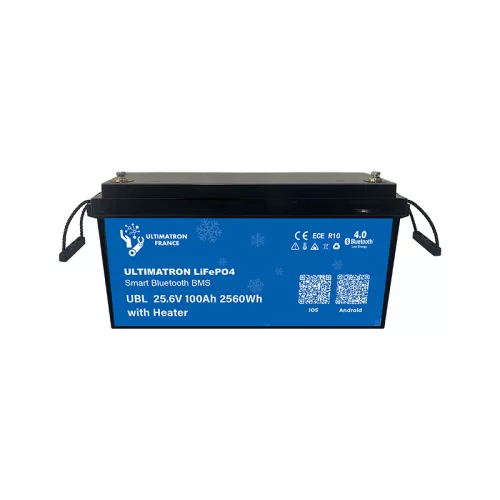 Ultimatron France UBL sorozat 25,6 V 100 Ah PRO LiFePO4 akkumulátor (Smart BMS, Bluetooth és fűtés)