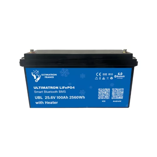 Ultimatron France UBL sorozat 25,6 V 100 Ah PRO LiFePO4 akkumulátor (Smart BMS, Bluetooth és fűtés)