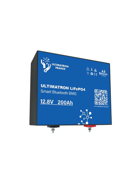 Ultimatron France ULM sorozat 12.8V 200Ah ülés alatti Lítium LiFePO4 akkumulátor (beépített BMS és Bluetooth) Napelemes rendszerekhez, Lakóautókhoz, Hajókhoz