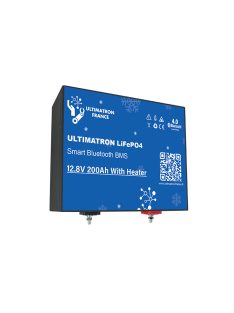   Ultimatron France ULM sorozat 12.8V 200Ah ülés alatti Lítium LiFePO4 akkumulátor (beépített BMS, Bluetooth és fűtőfólia) Napelemes rendszerekhez, Lakóautókhoz, Hajókhoz