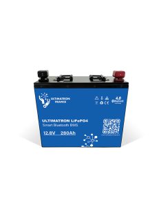   Ultimatron France ULM sorozat 12.8V 280Ah ülés alatti Lítium LiFePO4 akkumulátor (beépített BMS és Bluetooth) Napelemes rendszerekhez, Lakóautókhoz, Hajókhoz