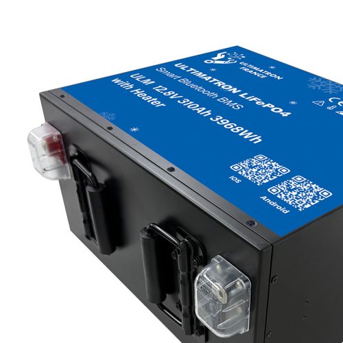 Ultimatron France ULM sorozat 12.8V 310Ah ülés alatti Lítium LiFePO4 akkumulátor (beépített BMS, Bluetooth és fűtőfólia) napelemes rendszerekhez, 