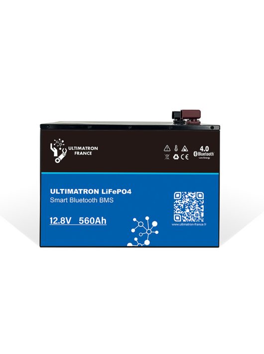 Ultimatron France ULM sorozat 12.8V 560Ah ülés alatti Lítium LiFePO4 akkumulátor (beépített BMS és Bluetooth) Napelemes rendszerekhez, Lakóautókhoz, Hajókhoz