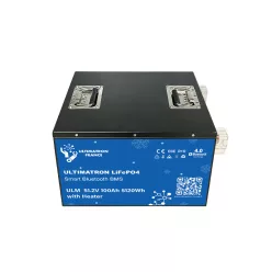   Ultimatron France ULM sorozat ülés alatti 51,2 V 100 Ah LiFePO4 akkumulátor (Smart BMS, Bluetooth és fűtés)