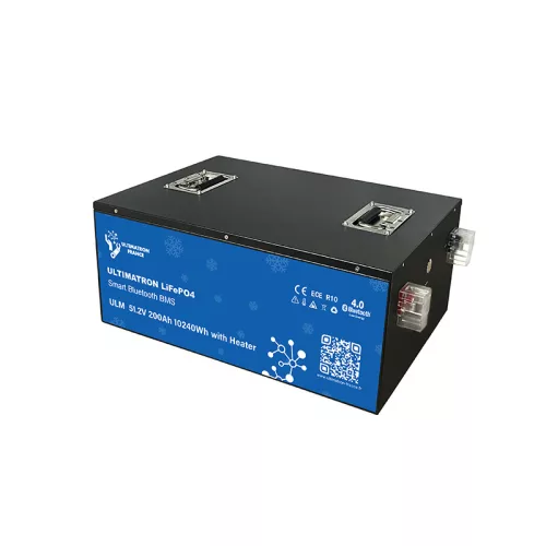 Ultimatron France ULM sorozat ülés alatti 51,2 V 200 Ah LiFePO4 akkumulátor (Smart BMS, Bluetooth és fűtés)