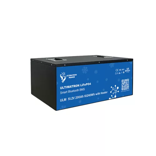 Ultimatron France ULM sorozat ülés alatti 51,2 V 200 Ah LiFePO4 akkumulátor (Smart BMS, Bluetooth és fűtés)