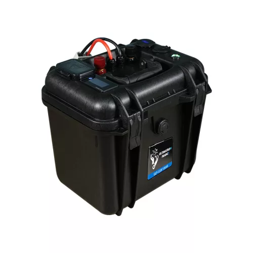 Ultimatron France ULP sorozat hordozható 12,8 V 100 Ah LiFePO4 akkumulátor (Smart BMS, Bluetooth és színes kijelző)