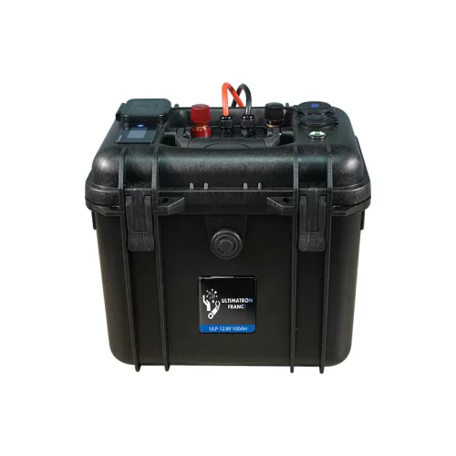 Ultimatron France ULP sorozat hordozható 12,8 V 100 Ah LiFePO4 akkumulátor (Smart BMS, Bluetooth és színes kijelző)