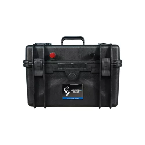Ultimatron France ULP sorozat hordozható 12,8 V 280 Ah LiFePO4 akkumulátor (Smart BMS, Bluetooth és színes kijelző)