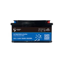   Ultimatron Lithium-Batterie LiFePO4 12V 150Ah Smart BMS mit Bluetooth Untersitz-Batterie  
