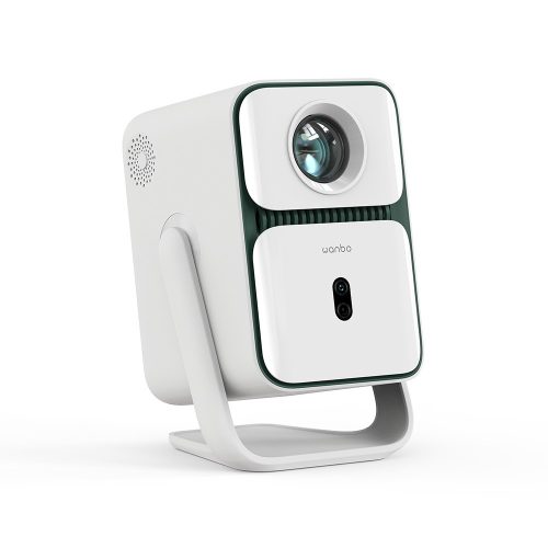 Wanbo T2 Ultra White Projektor – 500 ANSI Lumen Helligkeit, native 1080p Full HD Auflösung, Android TV 11 Betriebssystem und Gimbal (verstellbare Halterung).