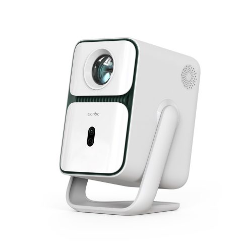 Wanbo T2 Ultra White Projektor – 500 ANSI Lumen Helligkeit, native 1080p Full HD Auflösung, Android TV 11 Betriebssystem und Gimbal (verstellbare Halterung).