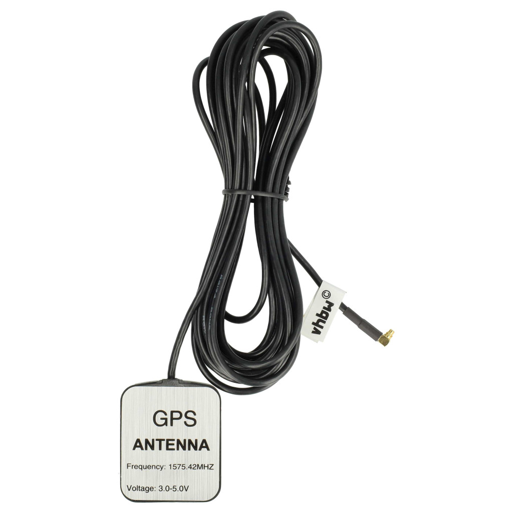 GPS Antenna suitable for Plus, Blue Media, Magellan, Navigon Sat Nav etc. - Magnet Base, 5 m, MMCX Coupler, Bl