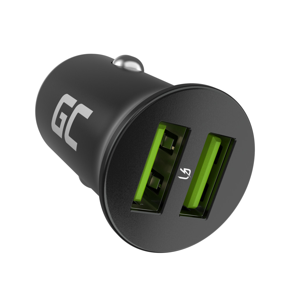 Greencell Autós töltő 36W GC PowerRide Nano36, 2x USB-A Ultra Charge gyorstöltéssel CADM-GC-36AA
