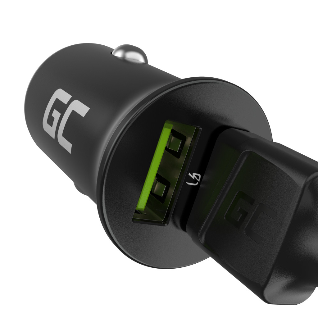 Greencell Autós töltő 36W GC PowerRide Nano36, 2x USB-A Ultra Charge gyorstöltéssel CADM-GC-36AA