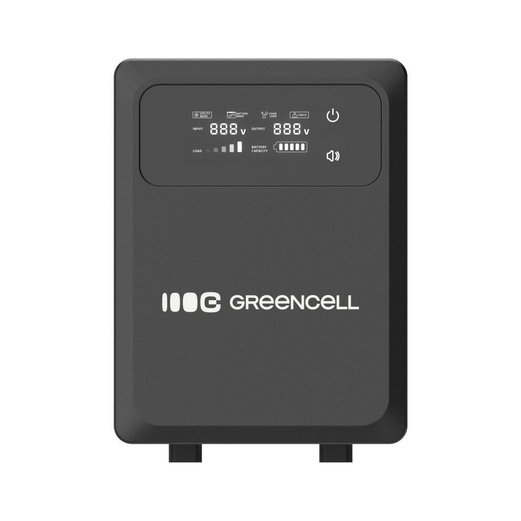 Greencell 2000VA 1200W UPS LCD kijelzővel UPSLPPC1200