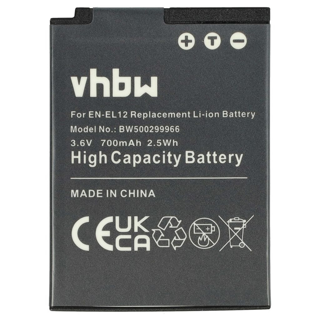 VHBW Nikon EN-EL12 akkumulátor - 700 mAh, 3,6 V, Li-Ion VHBW Nikon EN-EL12 akkumulátor - 700 mAh, 3,6 V, Li-Ion