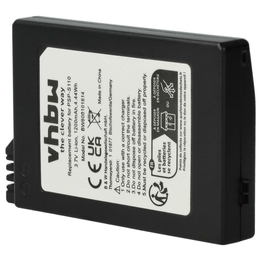 VHBW Sony PSP-S110 Játékkonzol - 1200 mAh, 3,7 V VHBW Sony PSP-S110 Játékkonzol - 1200 mAh, 3,7 V