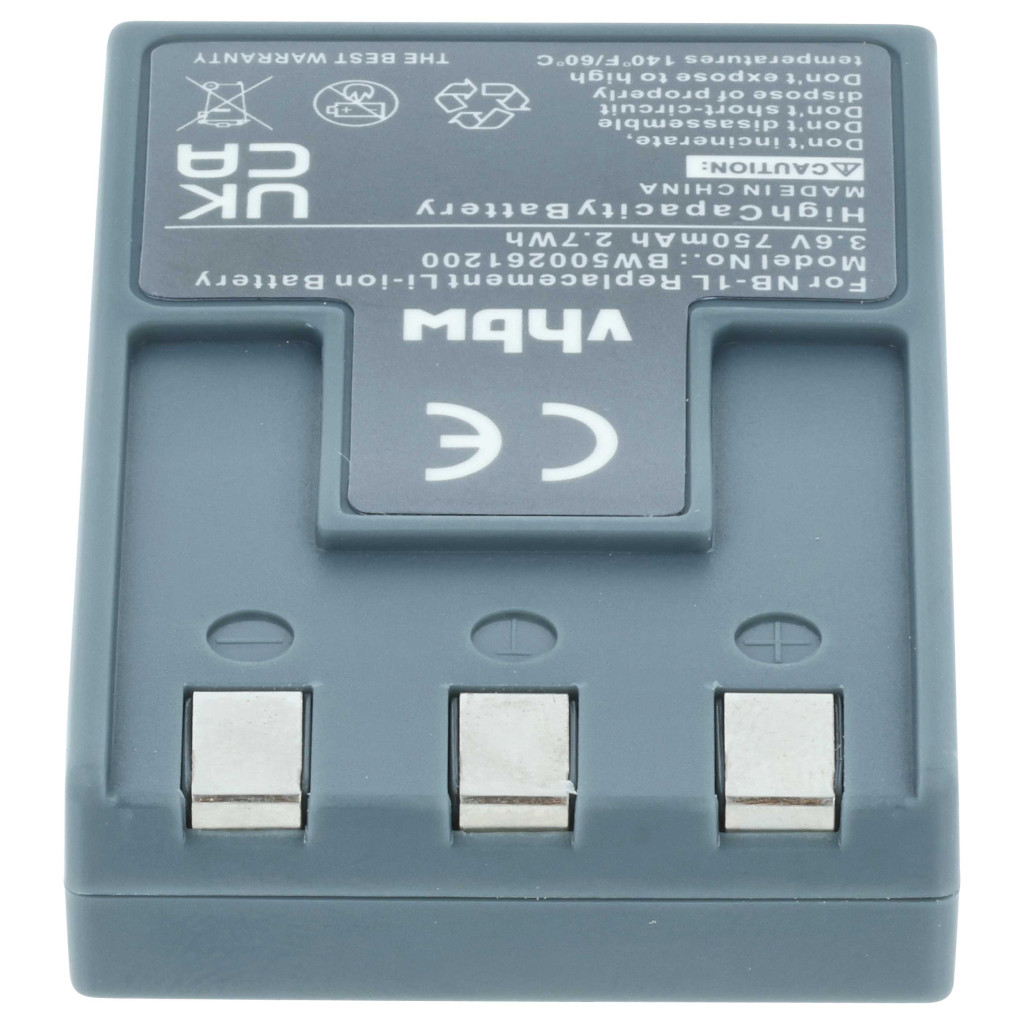 VHBW Akkumulátor Canon NB-1LH, NB-1L - 750 mAh 3,6 V Li-Ion VHBW Akkumulátor Canon NB-1LH, NB-1L - 750 mAh 3,6 V Li-Ion
