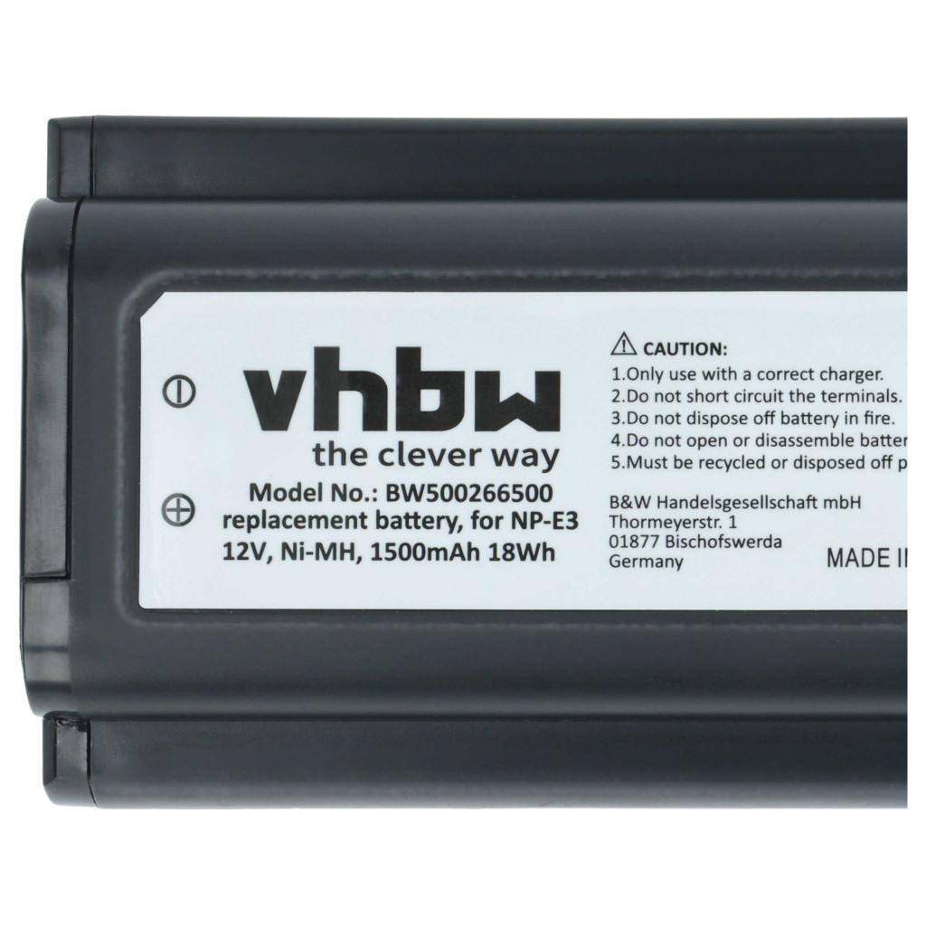 VHBW Akkumulátor Canon NP-E3 helyett - 1500 mAh 12 V NiMH VHBW Akkumulátor Canon NP-E3 helyett - 1500 mAh 12 V NiMH