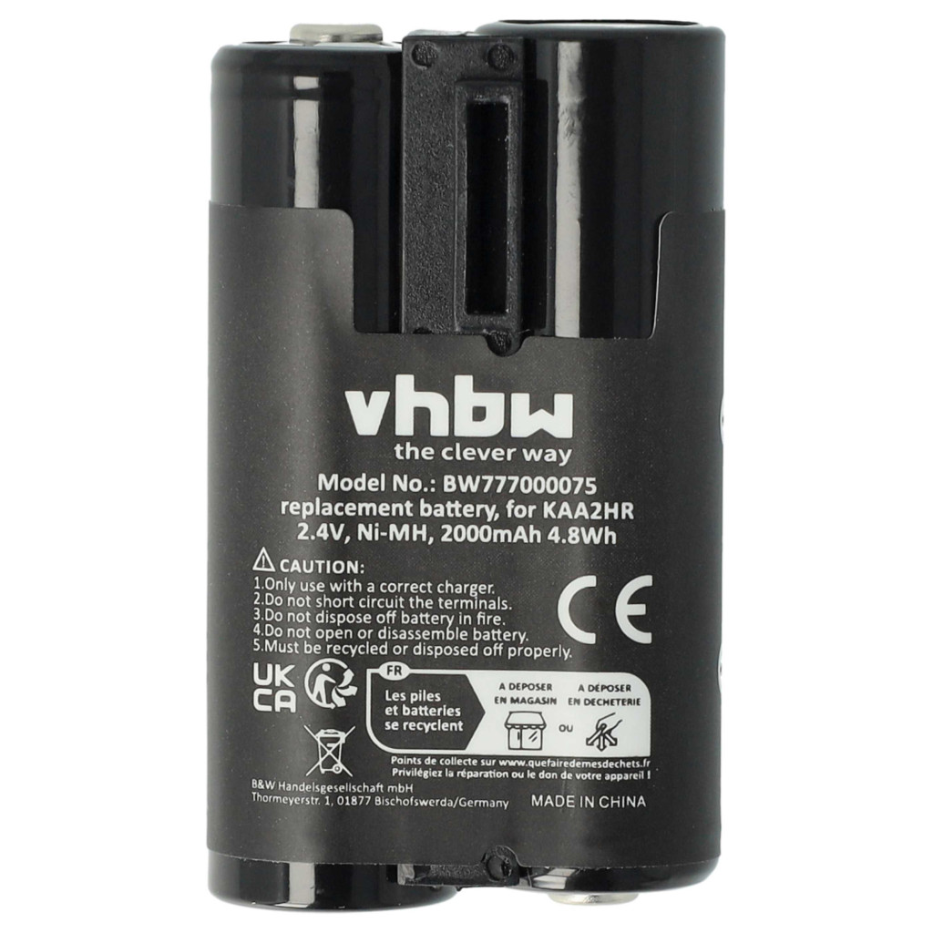 VHBW Akkumulátor Kodak KAA2HR - 2000 mAh 2,4 V NiMH
