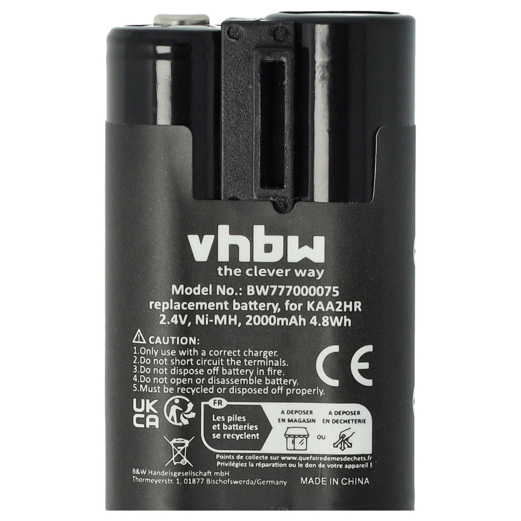 VHBW Akkumulátor Kodak KAA2HR - 2000 mAh 2,4 V NiMH