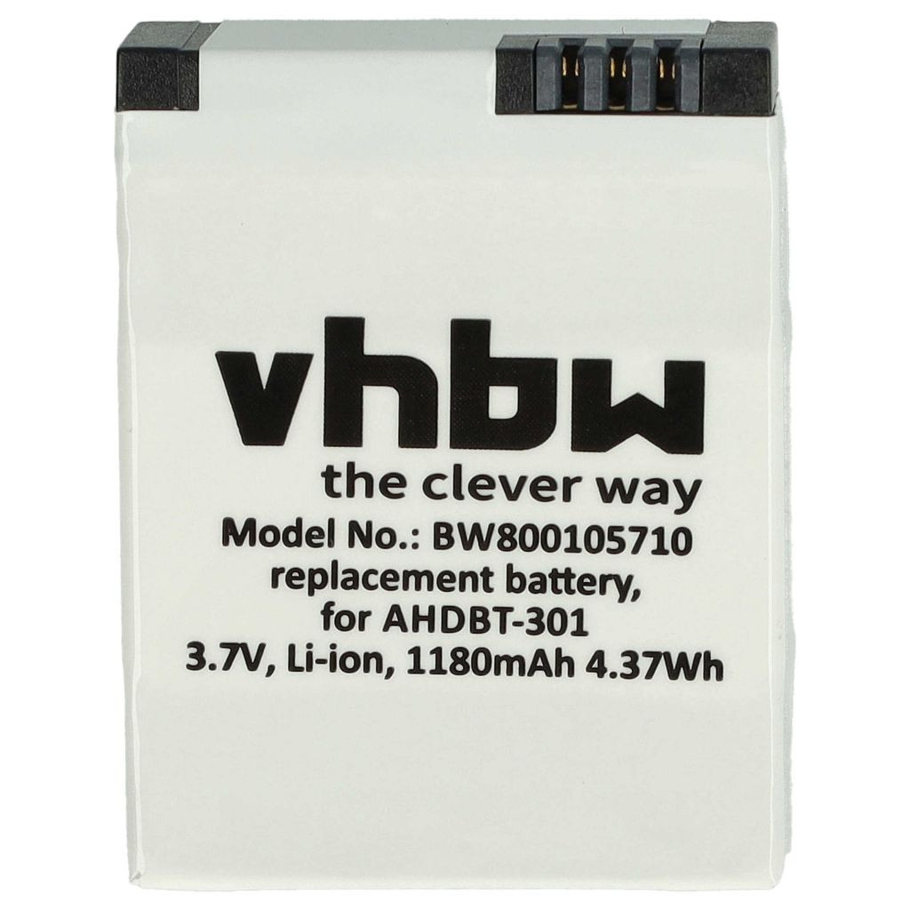 Videokamera elem GoPro AHDBT-201-hez - 1180 mAh 3,7 V Li-polimer